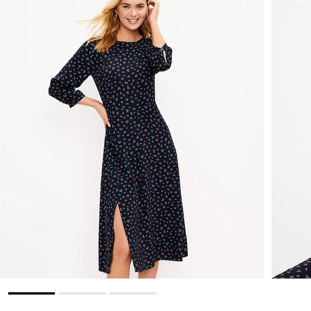 Elegant Black Floral Midi Dress